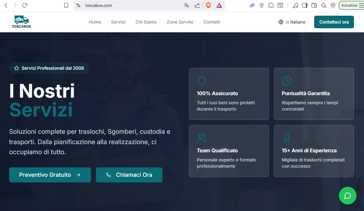 Toscabox — Sitio
